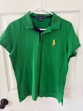 Ralph Lauren Green Polo with Yellow Pony Logo